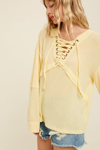 Listicle Solid Color Mix n Match Knit Top in Vanilla