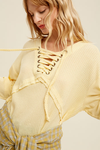 Listicle Solid Color Mix n Match Knit Top in Vanilla