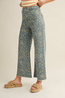 LovLov Whimsical Contemporary Speckled Pattern Pants in Denim Blue