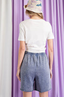 ee:some Mineral Washed Longline Shorts in Denim
