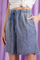 ee:some Mineral Washed Longline Shorts in Denim