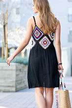 Load image into Gallery viewer, Mazik Hand-made Multi Color Crochet Detailed Dress in Black Dress Mazik   
