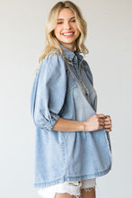 Load image into Gallery viewer, First Love Button Down Denim Top  First Love   
