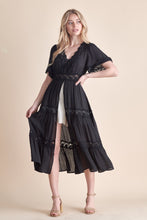 Load image into Gallery viewer, Allie Rose Solid Color Tiered Duster in Black Duster Allie Rose   
