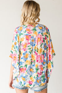 First Love Floral Print Button Down Top in Multi