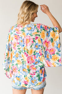 First Love Floral Print Button Down Top in Multi