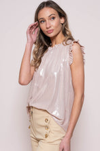 Load image into Gallery viewer, Hailey &amp; Co Shiny Metallic Crinkle Fabric Top in Blush
