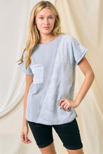 Load image into Gallery viewer, Doe and Rae Contrasting Denim and Cotton Top in Light Denim
