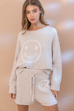 Load image into Gallery viewer, Blue B Smiley Face Top and Short Set in Beige Set Blue B   
