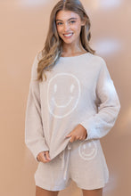 Load image into Gallery viewer, Blue B Smiley Face Top and Short Set in Beige Set Blue B   
