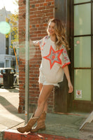 BiBi Cotton Gauze Top With Mix N Match Star Patches in Vanilla