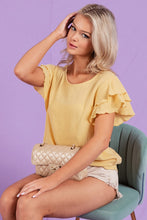 Load image into Gallery viewer, BiBi Crinkled Cotton Gauze Top in Lemon Top BiBi   

