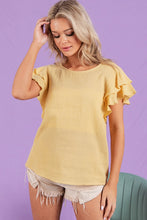 Load image into Gallery viewer, BiBi Crinkled Cotton Gauze Top in Lemon Top BiBi   
