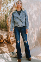 Oddi Double Breasted Button Jacket in Washed Denim