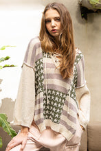 Load image into Gallery viewer, POL American Pattern Hooded Lightweight Sweater Top in Olive/Ash Mauve Shirts &amp; Tops POL   
