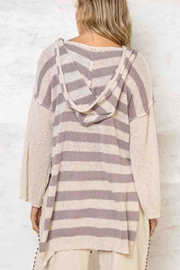 POL American Pattern Hooded Lightweight Sweater Top in Olive/Ash Mauve Shirts & Tops POL   