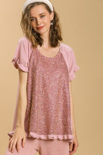 Load image into Gallery viewer, Umgee Satin and Sequin Top in Mauve

