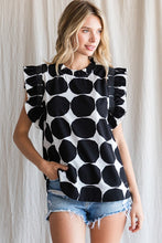 Load image into Gallery viewer, Jodifl Dot Pattern Printed Top in Black Shirts &amp; Tops Jodifl   
