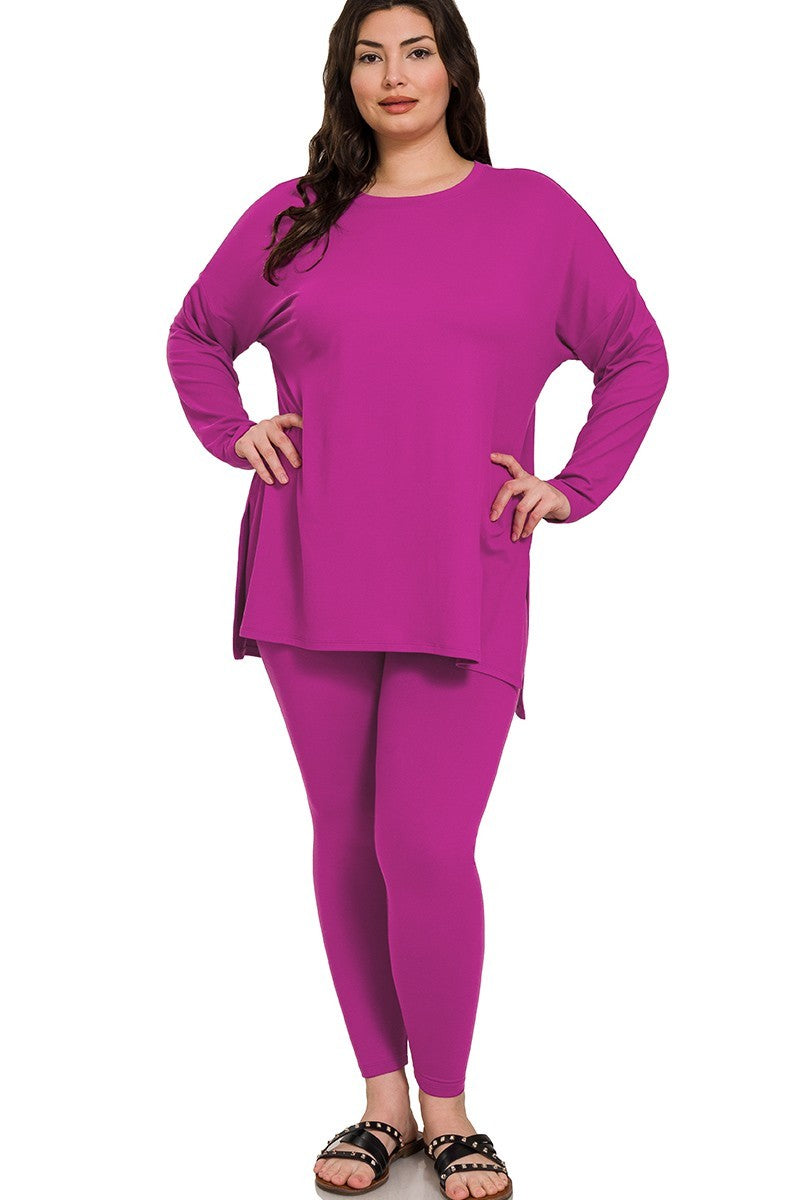 leggings purple plus size babalú.the in a suplex, masking and shaping