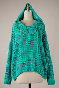 Twist of Teal Chenille Sweater