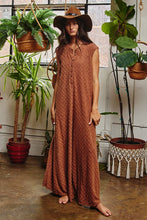 Load image into Gallery viewer, BucketList Brushed Textured Checkered Pattern Jumpsuit in Camel ON ORDER Jumpsuit Bucketlist   
