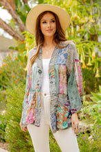 Load image into Gallery viewer, Young Threads Overdyed Mix Match Patches Kimono Top in Grey Kimono Young Threads   

