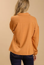 Load image into Gallery viewer, Umgee Linen Blend Collar Button Down Multi Color Top in Caramel
