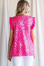 Load image into Gallery viewer, Jodifl Metallic Leopard Print Knit Top in Hot Pink Shirts &amp; Tops Jodifl   
