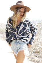 Load image into Gallery viewer, Blue Buttercup OVERSIZED Tie Dyed Top in Black Mix
