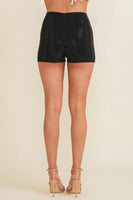 Cloud Ten Crystal Rhinestone Shorts in Black-Black