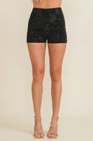 Cloud Ten Crystal Rhinestone Shorts in Black-Black