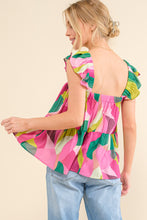 Load image into Gallery viewer, Printed Baby Doll Tank in Fuchsia Shirts &amp; Tops And The Why   
