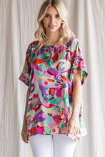 Load image into Gallery viewer, Jodifl Mixed Print Boxy Top in Hot Pink Mix Top Jodifl   
