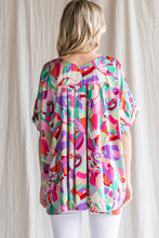 Load image into Gallery viewer, Jodifl Mixed Print Boxy Top in Hot Pink Mix Top Jodifl   
