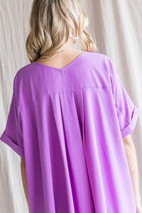 Jodifl Solid Color Boxy Top in Orchid Top Jodifl   