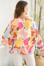 Load image into Gallery viewer, Oversized Fit Blouse with Brush Stroke Print in Pink  Hailey &amp; Co.   
