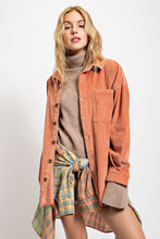 Load image into Gallery viewer, Easel Corduroy Shirt Jacket in Dusty Coral Shirts &amp; Tops Easel   
