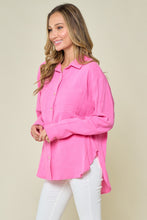 Load image into Gallery viewer, Wisteria Lane Solid Color Textured Gauze Top in Hot Pink
