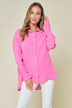 Load image into Gallery viewer, Wisteria Lane Solid Color Textured Gauze Top in Hot Pink
