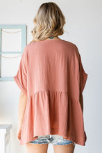 Load image into Gallery viewer, First Love Half Button Down Cotton Gauze Top in Mauve Shirts &amp; Tops First Love   
