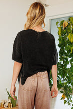 Load image into Gallery viewer, Oddi Check Printed Star Patch Detail Top in Washed Black Shirts &amp; Tops Oddi   
