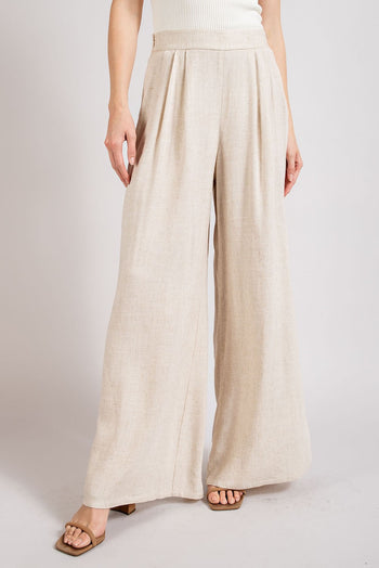 ee:some Pintuck Wide Leg Pants in Natural