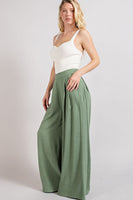 ee:some Pintuck Wide Leg Pants in Sage