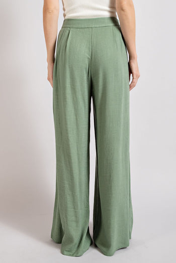 ee:some Pintuck Wide Leg Pants in Sage