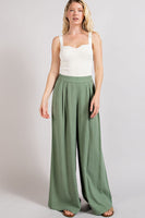 ee:some Pintuck Wide Leg Pants in Sage