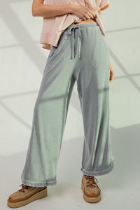 Pants Only - Easel Mineral Washed Terry Knit Pants in Faded Denim  Easel   