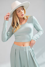 Load image into Gallery viewer, Easel Ribbed Cropped Top in Sage (TOP ONLY) Top Easel   
