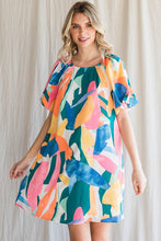 Load image into Gallery viewer, Jodifl Abstract Print Dress in Denim Mix Dress Jodifl   
