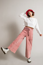Load image into Gallery viewer, Easel Mineral Washed Terry Knit Pants in Mauve ON ORDER ESTIMATED ARRIVAL DECEMBER Pants Easel   
