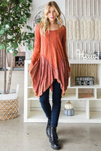 Load image into Gallery viewer, Oli &amp; Hali Mixed Fabric Tunic Top in Brick Shirts &amp; Tops Oli &amp; Hali   
